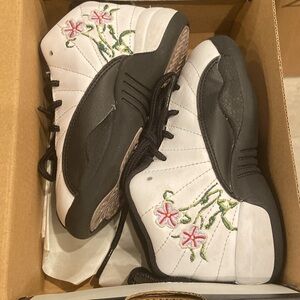 White with pink green Air Jordan 12 Retro size 8c good condition box included